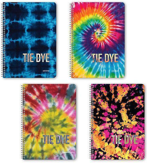 Logigraf Σπιράλ Τετράδια Ριγέ Β5 4 Θεμάτων Tie Dye 6τμχ