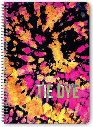 Logigraf Тетрадки Спирала На Райета B5 4 Теми Tie Dye Многоцветни 6 Бройки