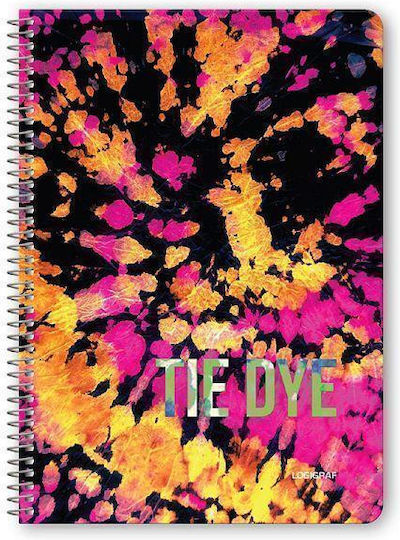 Logigraf Σπιράλ Τετράδια Ριγέ Β5 4 Θεμάτων Tie Dye 6τμχ