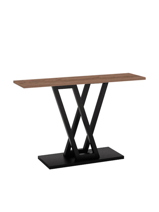Wirmo Wooden Console Walnut Black L110xW30xH80cm