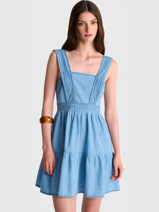 Summer Mini Denim Dress Blue 81253759 Light Blue