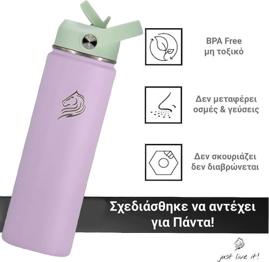 Cool'NMore Μπουκάλι Θερμός Ανοξείδωτο BPA Free 500ml Ανοξείδωτο με Καλαμάκι και Λαβή