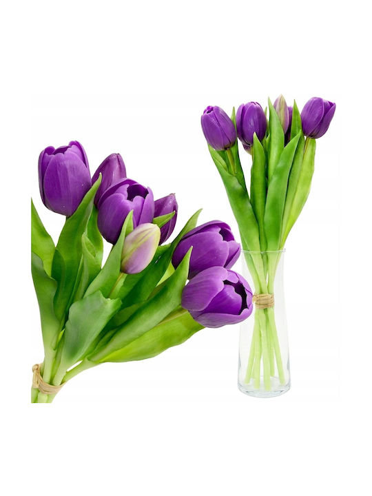 Bouquet Of Purple Tulips 31cm 7 Pieces Saska Garden