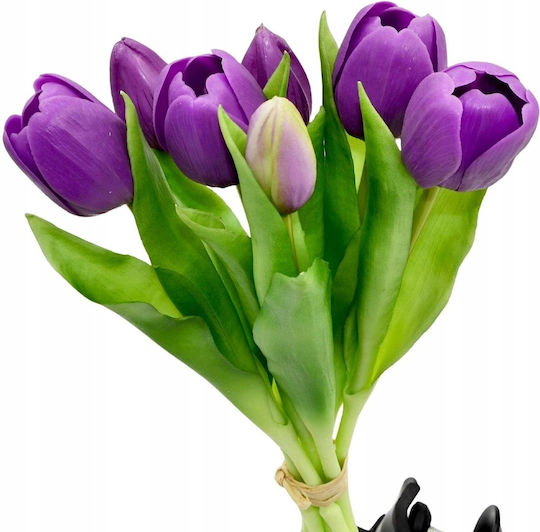 Blumenstrauß aus lila Tulpen 31cm 7 Stück Saska Garden