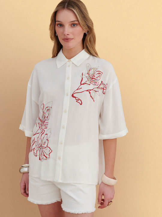 Short Sleeve Women's Shirt White