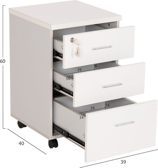 HomeMarkt Desktop Drawer with Lock White
