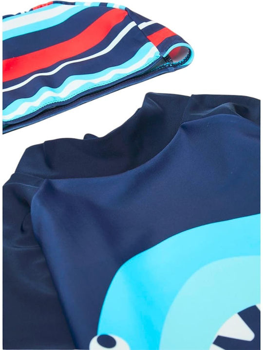 Queen Mother Stripes Shark Детски Костюм За Баня Комплект Син Stripes Shark