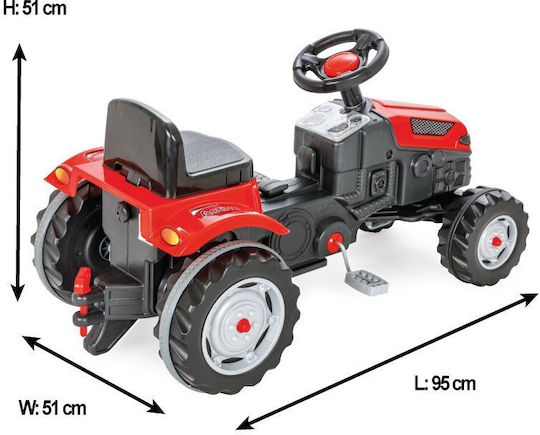 Tractor pentru Copii cu Pedale Roșu pentru 3+ Ani