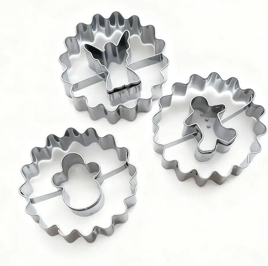 Metallic Flower Christmas Cookie Cutters 9 Pieces