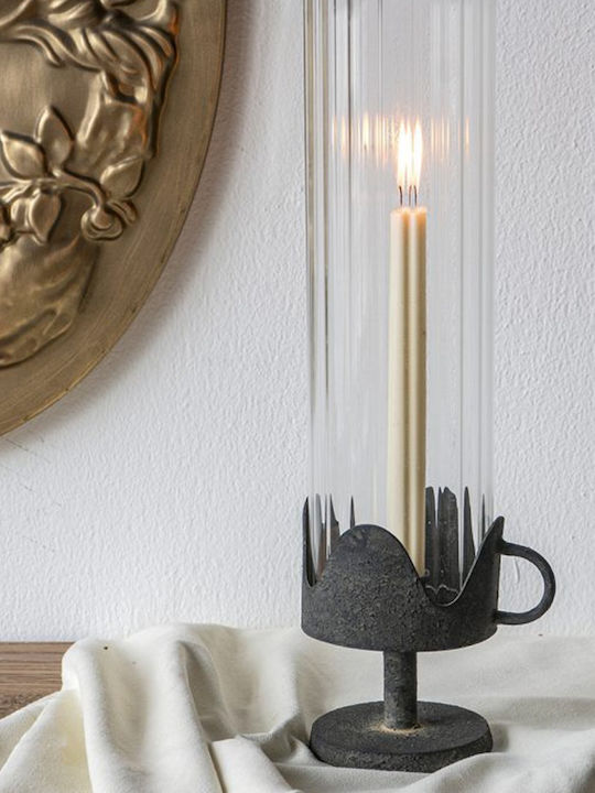 Artekko Metal Candle Holder in Black Colour 12.5x40x9.5cm