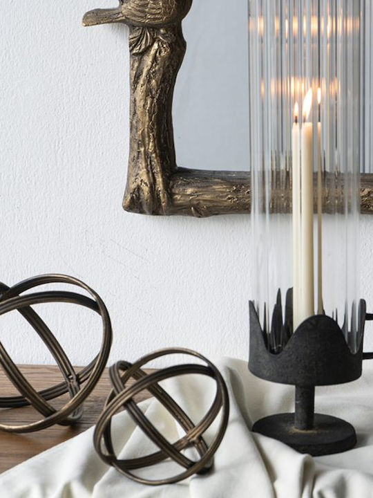 Artekko Metal Candle Holder in Black Colour 12.5x40x9.5cm