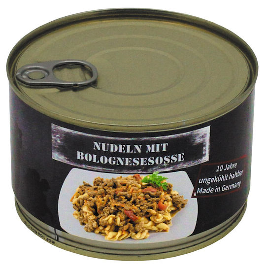 MFH Canned Pasta Bolognese Ready Meal With Pasta Meat 320kcal 400gr 5 Years