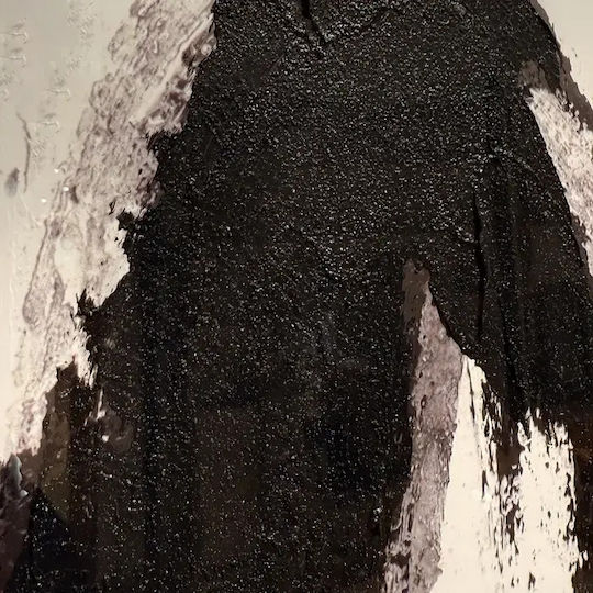 Obraz Crest Gemälde Abstrakte Kunst Weiß Grau Schwarz Weiß Grau Dunkel Grau
