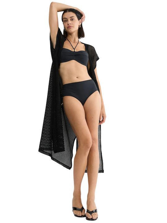 Summer Twist Bikini Slip High Waist Black