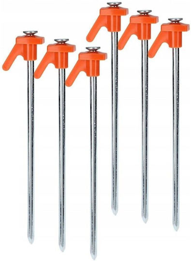 Tent Pegs 21cm Set 6 Pcs Metal Plastic Redcliffs
