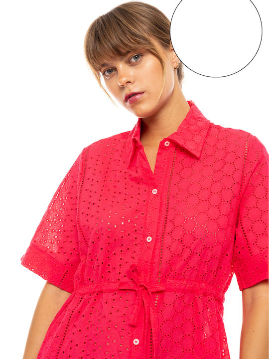 Pink Label Γυναικείο Μακρύ Φόρεμα Παραλίας Λευκό