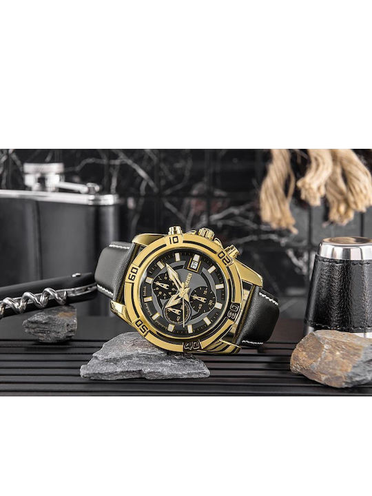 Skmei Herrenuhr mit Batterie und Lederriemen Skmei Herrenuhr mit Batterie und Lederriemen