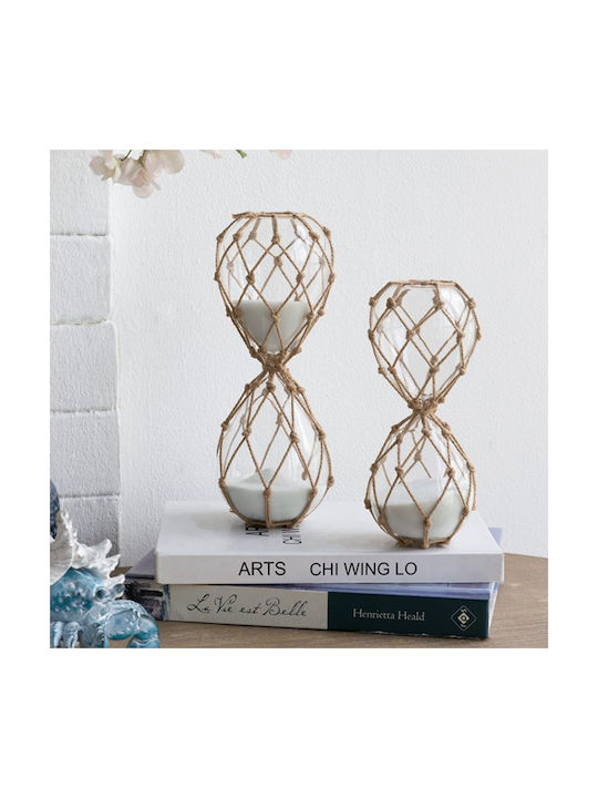 Artekko Sanduhr Glas Κλεψύδρα Seil Weißer Sand 8.6x8.6x20.8 cm