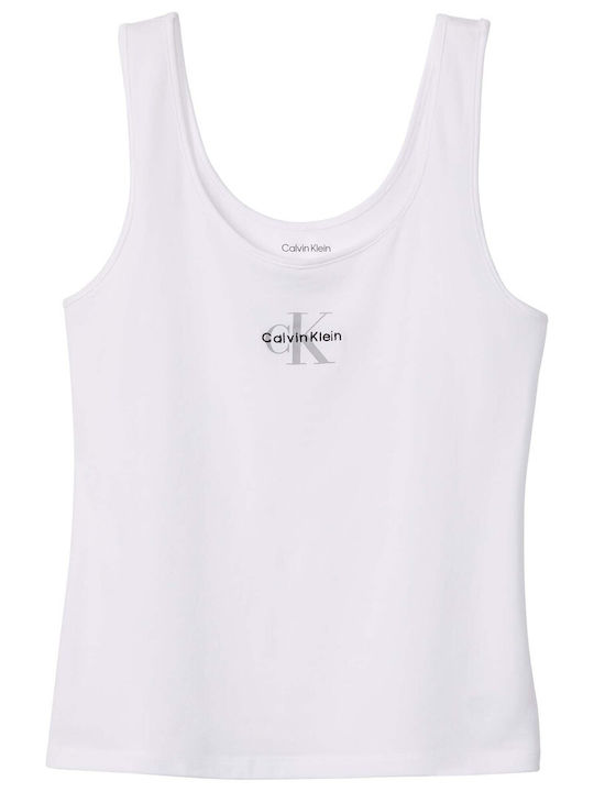 Sleeveless Cotton White Women's Tank Top
