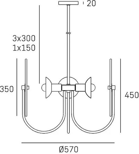 COSMOLight Ceiling Light Bronze For 4 Bulbs E27