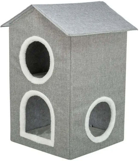 Trixie Cave Nora Σπιτάκι Φωλιά Γάτες Δύο Επιπέδων Γκρι 47×67×47cm