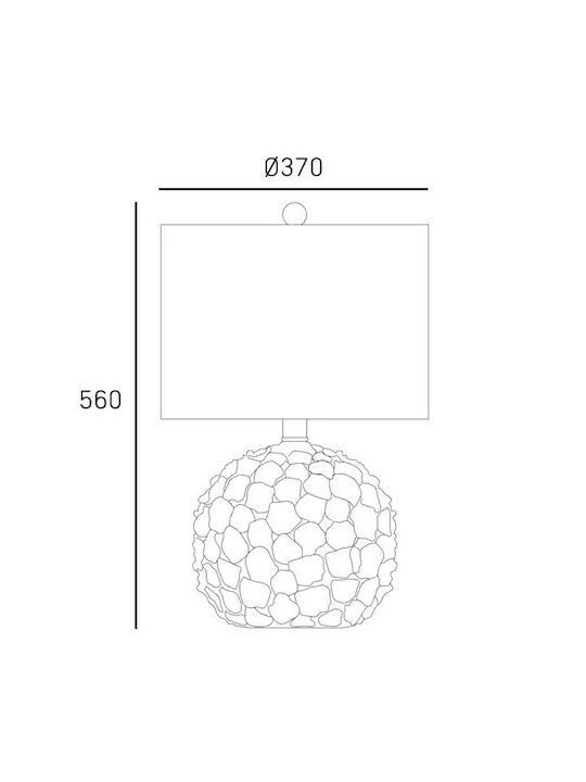 COSMOLight Ceramic Table Lamp for E27 Socket with White Shade and Base