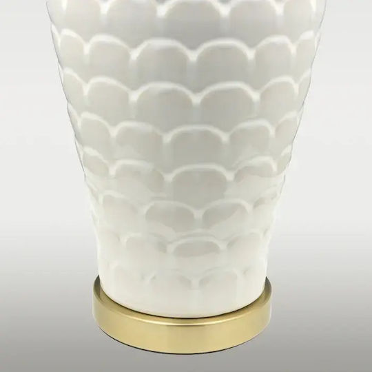 COSMOLight Ceramic Table Lamp for E27 Socket with White Shade and Base