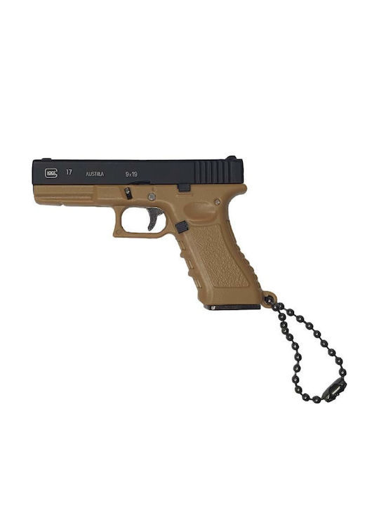 Glock G17 Gun Miniature Keychain Black Od Green