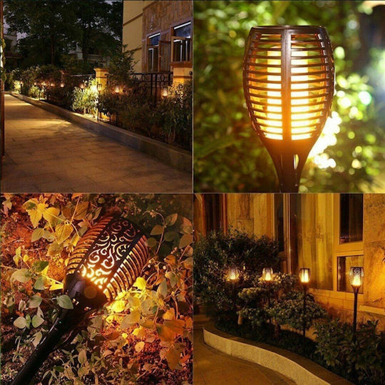 Saska Garden Torch Solar Lamp Dancing Flames 3in1 10x10x86cm 12 Led