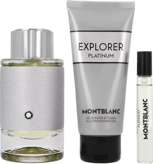 Montblanc Explorer Platinum Set Edp 100 Ml + 7.5 Ml Miniature + 100 Ml Shower Gel