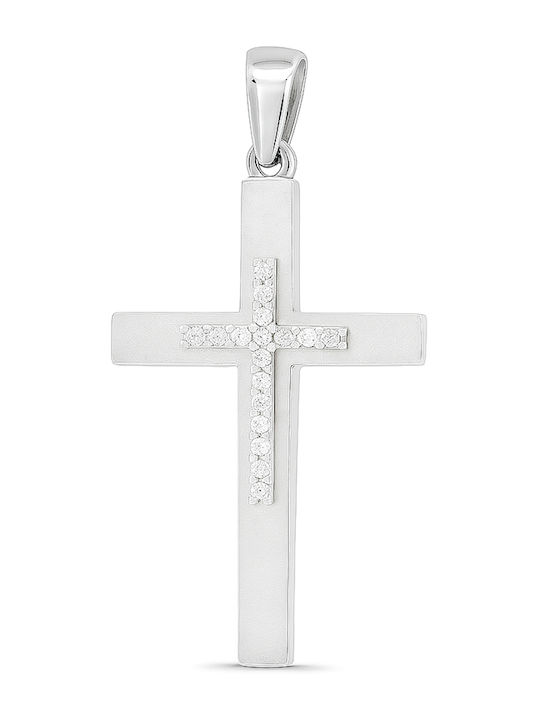 Daskalakis Women's White Gold 9K Cross Without Chain