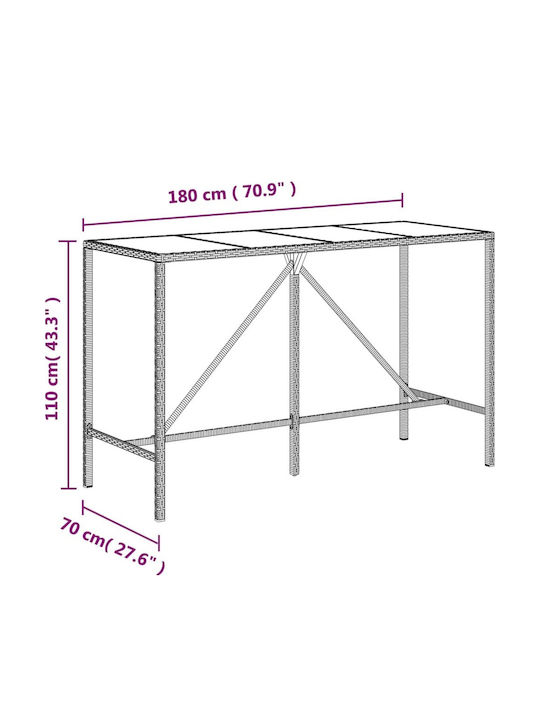 vidaXL Outdoor Bar Set 9 Pieces Gray