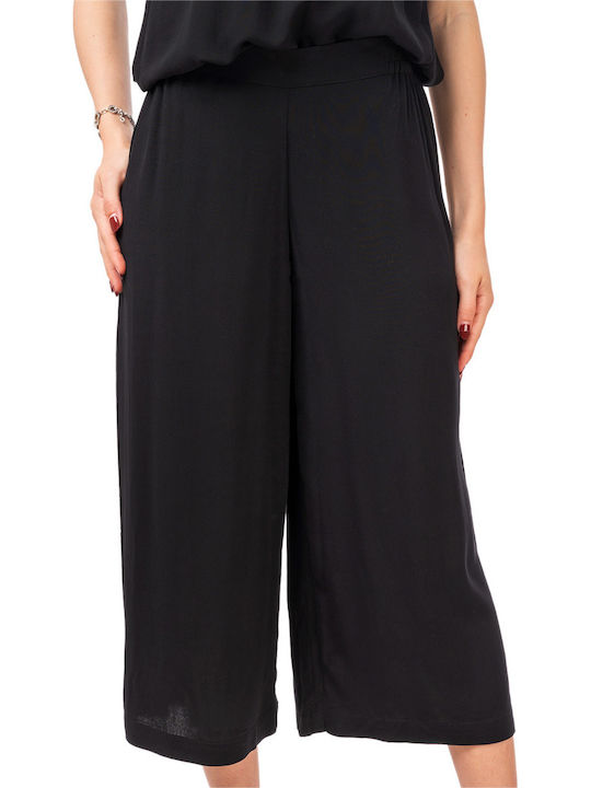 Pantaloni Dama Capri Crep Negru