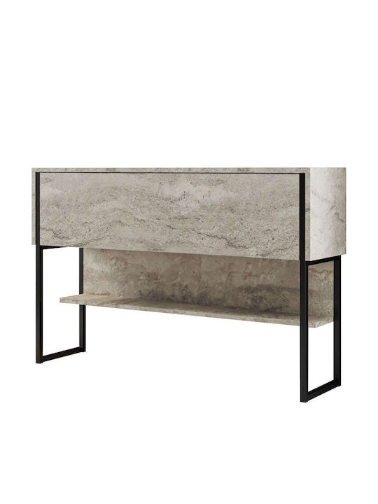 Consolă Luxe 618bly1410 120x30x80cm Travertin Bej-negru PAL Metal