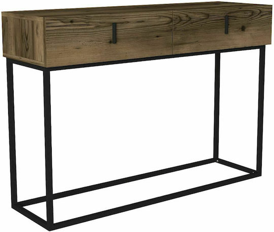 Mykonos Konsolentisch aus Holz & Metall Braun/Schwarz M120xB37xH84cm