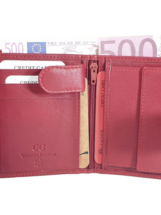 Small Leather Women's Wallet With RFID Red