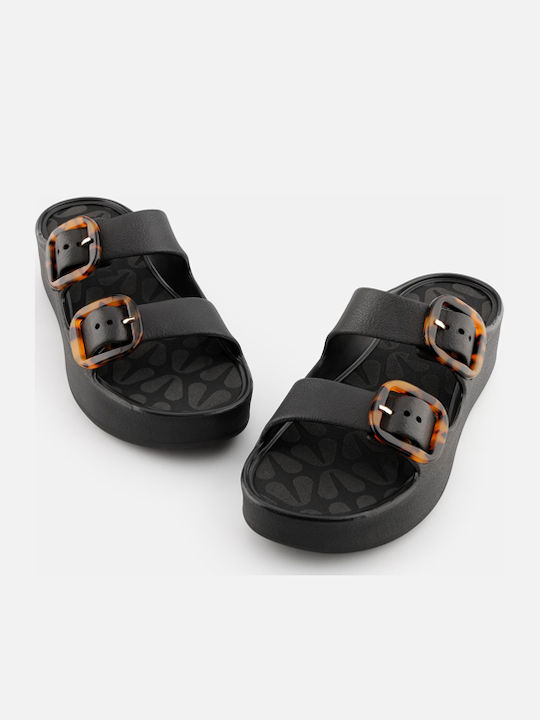 Sandale Casual Damă Flatforme Negre