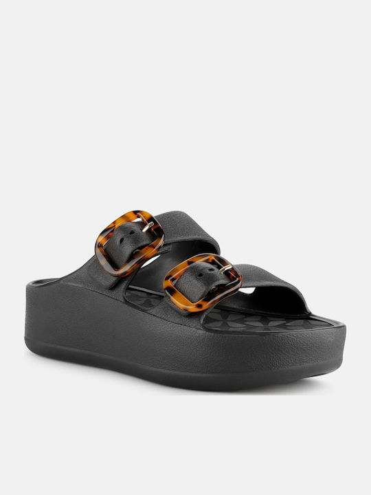 Sandale Casual Damă Flatforme Negre