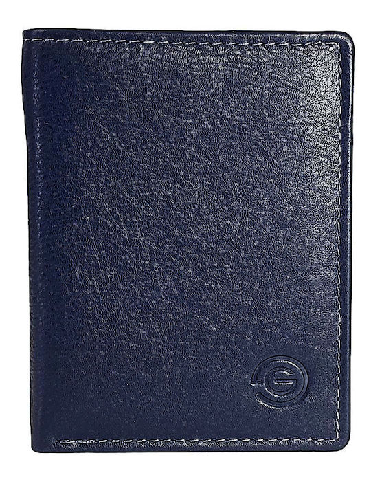 Leather Men's Travel Wallet With RFID Blue
