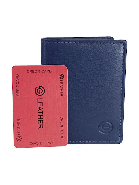 Leather Men's Travel Wallet With RFID Blue