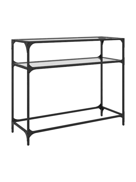 Конзолна маса Метална със Стъклено Покритие Transparent Д98xШ35xВ81cm