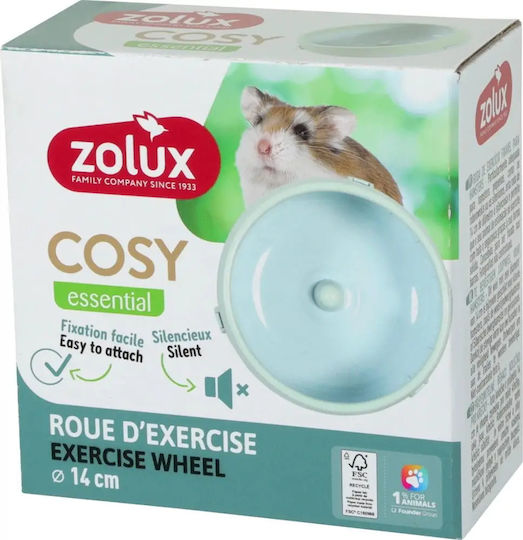Zolux Quiet Plastic Hamster Wheel Cosy 14cm Blue Green