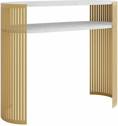 Oswego 145 Konsole White Marble, Gold L100xB30xH86cm