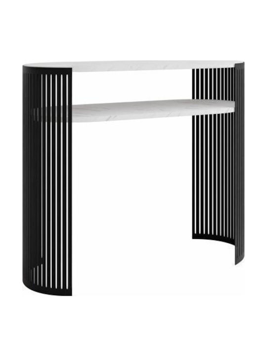 Oswego 143 Konsole White Marble, Black L100xB30xH86cm