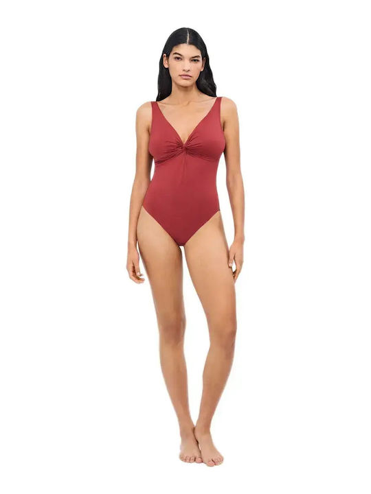 One Piece Swimsuit For Large Bust Burgundy
