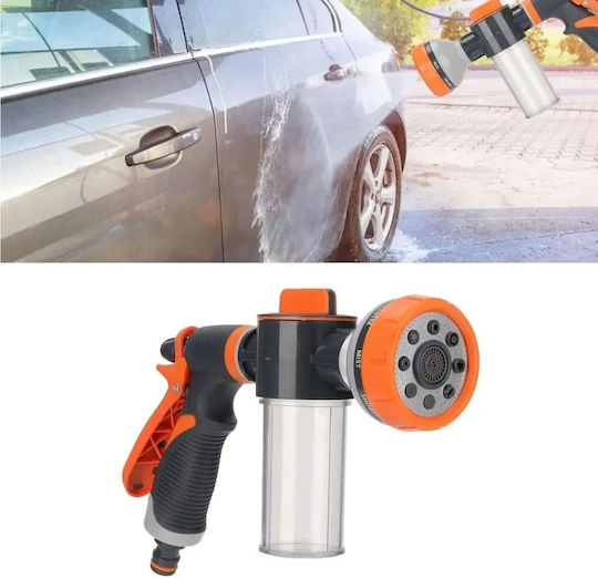 Wasserpistole Mehrzweck Schaumstoffbehälter 100ml 8 Verschiedene Funktionen Orange-Schwarz