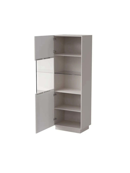 Bodenstehend Wohnzimmer Vitrine aus Spanplatte mit Glas Cashmere 59.5x42x178cm