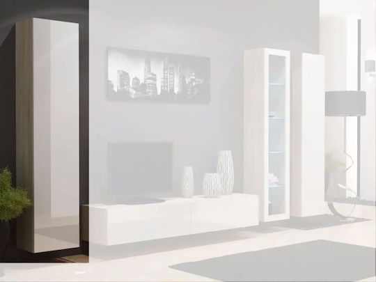 Vigo 180 Висулка Витрина за хол от ПДЧ Sonoma/White Gloss 40x30x180см