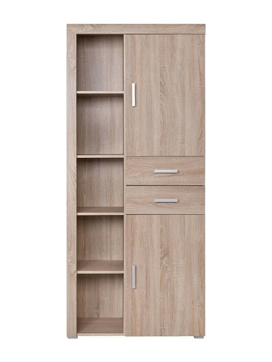 Damis Wohnzimmer Vitrine aus MDF Sonoma 90.5x35x203cm