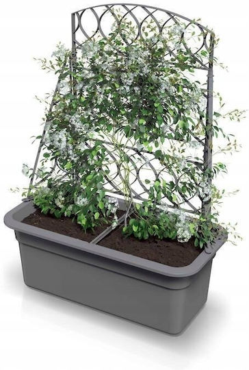 Bloma Gray Stone Flowerpot Pergola Gray Silver